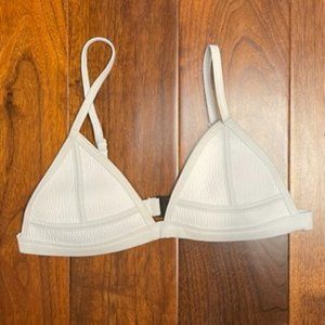 Triangl White Textured Scuba Bikini Top Size Small